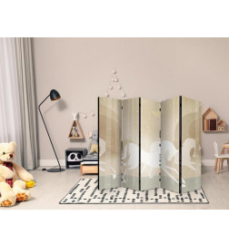 Room Divider - Moonlit Steeds - Horses Galloping Among Trees on a Starry Night