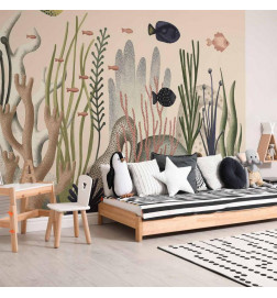 Wall Mural - Underwater World - Fish and Corals in Pastel Colours