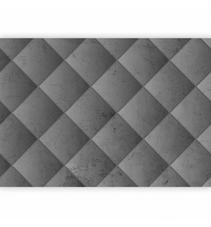 Fototapetas - Grey symmetry - geometric pattern in concrete pattern with light joints