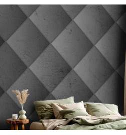 Fototapetti - Grey symmetry - geometric pattern in concrete pattern with light joints