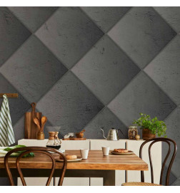 Fototapeta - Grey symmetry - geometric pattern in concrete pattern with light joints