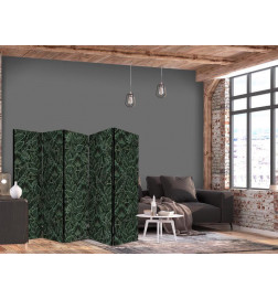 Biombo - Dense Vegetation - Botanical Patterns in Illustrative Style Green