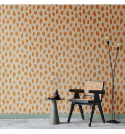 Tapete - Drawn Pattern in Dots and Spots - in shades of orange and ecru