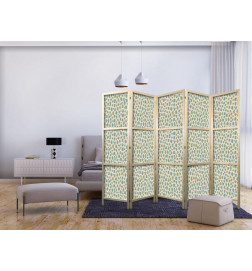 Paravan japonez - Giraffe Pattern - Animal Pattern in Turquoise Spots on a Light Background