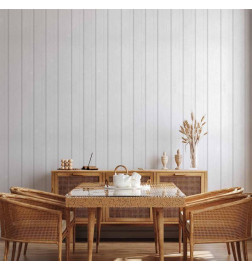 Tappezzeria murale - Vertical Lines - White background with a delicate wood pattern vertically