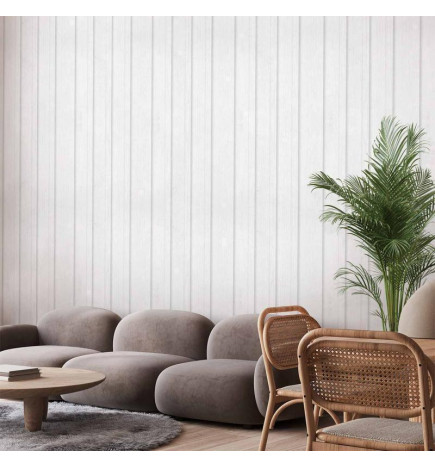 Tapete - Vertical Lines - White background with a delicate wood pattern vertically