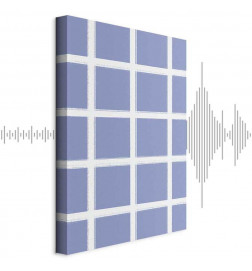 Slika - Lines and Symmetry - Expressive White Grid on a Blue Background