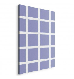 Canvas Print - Lines and Symmetry - Expressive White Grid on a Blue Background