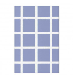 Cuadro - Lines and Symmetry - Expressive White Grid on a Blue Background