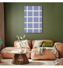 Taulu - Lines and Symmetry - Expressive White Grid on a Blue Background