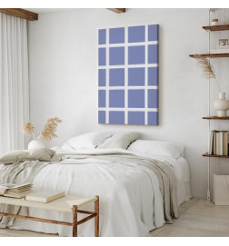 Seinapilt - Lines and Symmetry - Expressive White Grid on a Blue Background