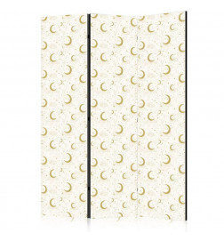 Biombo - Moonlit Nights - Delicate Moons and Clouds in Warm Tones