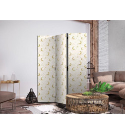 Room Divider - Moonlit Nights - Delicate Moons and Clouds in Warm Tones