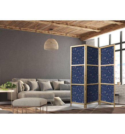 Jaapani sirm - Cosmic Inspirations - Pattern with Stars and Constellations on a Dark Background