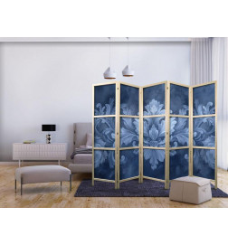Paravento giapponese - Ornament in Blue and Cool Colors - Dark Blue Decoration