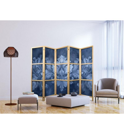 Jaapani sirm - Ornament in Blue and Cool Colors - Dark Blue Decoration