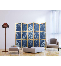 Japanischer Paravent - Retro Ornament - Decorative Motif in Worn Blues