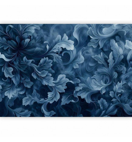 Foto tapete - Abstract Ornaments: Dark Blue Victorian Leaves