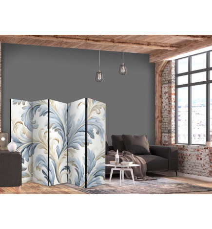 Vouwscherm - Baroque Ornaments in Light Creamy Blue Colors