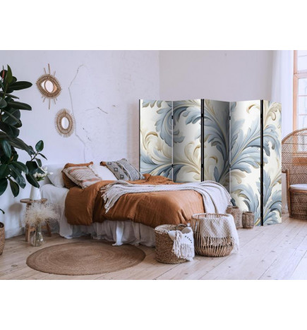Sirm - Baroque Ornaments in Light Creamy Blue Colors
