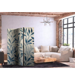 Pertvara - Leaves in Blue Colors - Delicate Botanical Motif