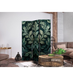 Biombo - Dark Green Victorian Leaves - Botanical Carved Composition