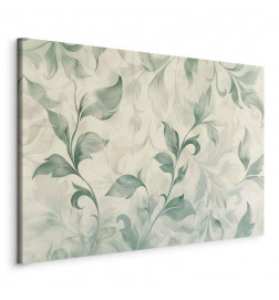 Tableau - Watercolor Botanical Motif Delicate Green-Beige Leaves