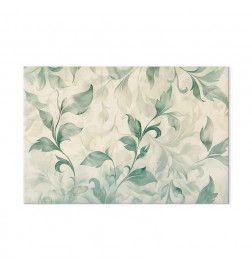 Paveikslas - Watercolor Botanical Motif Delicate Green-Beige Leaves
