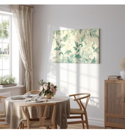 Tablou - Watercolor Botanical Motif Delicate Green-Beige Leaves