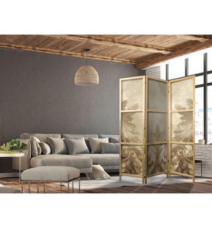 Jaapani sirm - Stone Baroque Ornaments in Light Shades of Gray-Blue