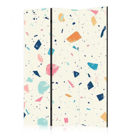 Paravento - Terrazzo with Multicolored - Large Elements - Cheerful Pattern on a Light Background