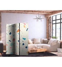 Paravento - Terrazzo with Multicolored - Large Elements - Cheerful Pattern on a Light Background