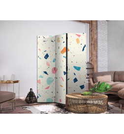 Paravento - Terrazzo with Multicolored - Large Elements - Cheerful Pattern on a Light Background