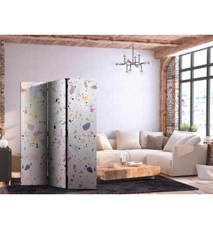 Paravent - Terrazzo in Confetti Style - Violet-Pink - Colorful Pattern