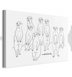 Quadro - Animal Patrol (1-part) - Meerkats on Black and White Background