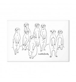 Slika - Animal Patrol (1-part) - Meerkats on Black and White Background