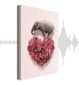Cuadro - Elephant Lover (1-part) - Elephant Amid Pink Flowers