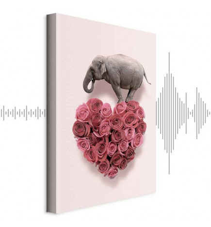 Tablou - Elephant Lover (1-part) - Elephant Amid Pink Flowers