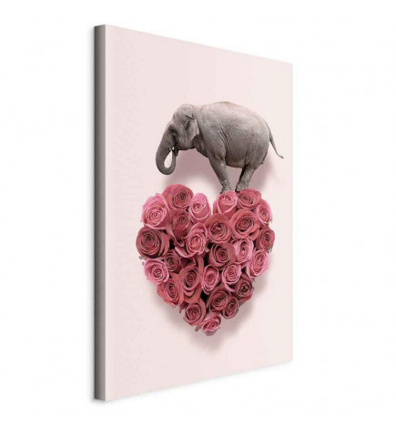 Paveikslas - Elephant Lover (1-part) - Elephant Amid Pink Flowers
