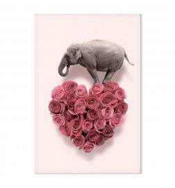 Leinwandbild - Elephant Lover (1-part) - Elephant Amid Pink Flowers