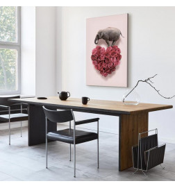 Slika - Elephant Lover (1-part) - Elephant Amid Pink Flowers