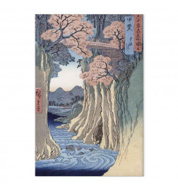 Quadro - Utagawa Hiroshige – The monkey bridge in the Kai province
