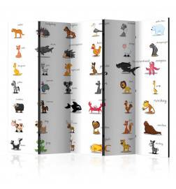 5-teiliges Paravent - Learning by playing (animals) II [Room Dividers]