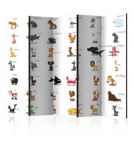 172,00 €Paravent 5 volets - Learning by playing (animals) II [Room Dividers]