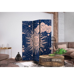Paravan - Cosmic Harmony - Illustration of the Sun and Moon on a Navy Background