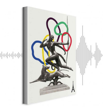 Canvas Print - Woman With Dog - Illustration