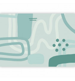 Fototapeet - Geometric forms and patterns - abstract background with turquoise patterns