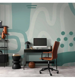 Wall Mural - Geometric forms and patterns - abstract background with turquoise patterns