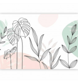 Fotomural - Leaves in Pastels