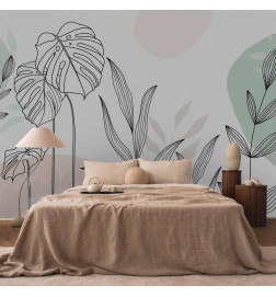 Fotomural - Leaves in Pastels